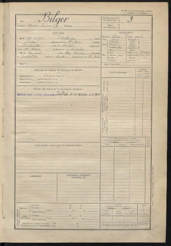 Exemple de fiche matricule